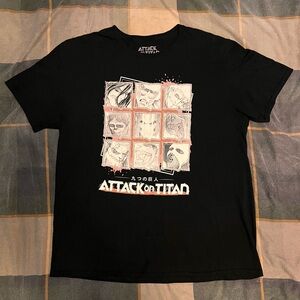 XL Attack On Titan Nine Titan Powers Grid T-Shirt